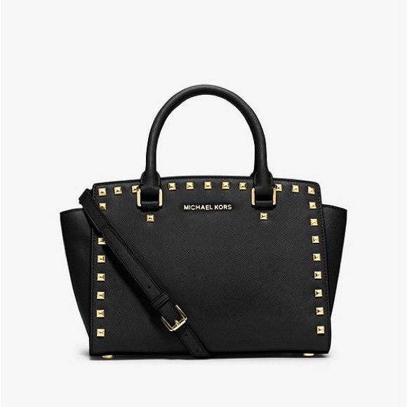 Michael Kors Studded Satchel Bag - Picture 2 of 14